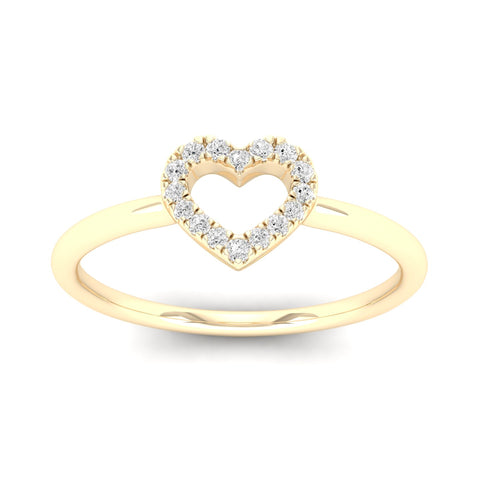 0.065 Ctw Minimalist Heart Fashion Ring