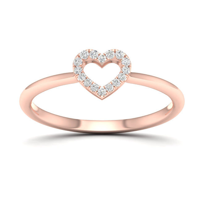 0.065 Ctw Minimalist Heart Fashion Ring