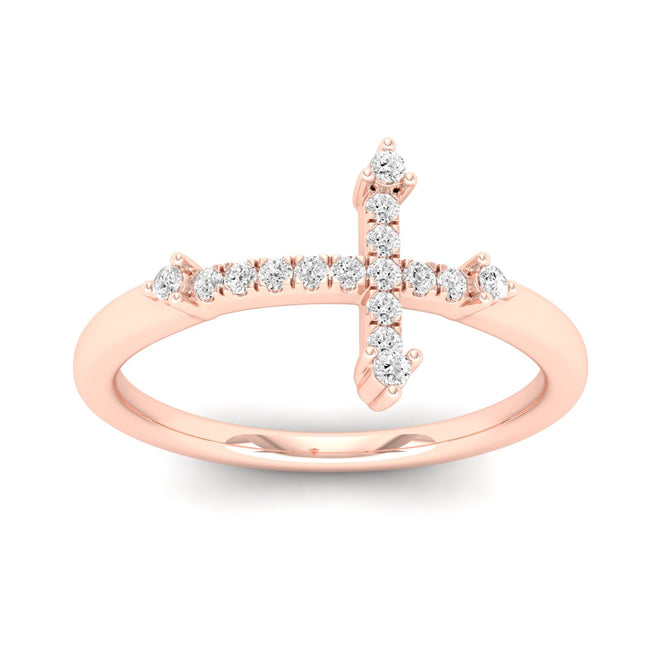 1/10 Ctw Minimalist Cross Fashion Ring