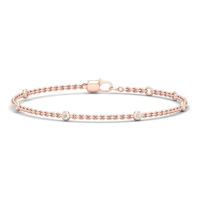 1/6 Ctw 5 Stone Station Fashion Bracelet