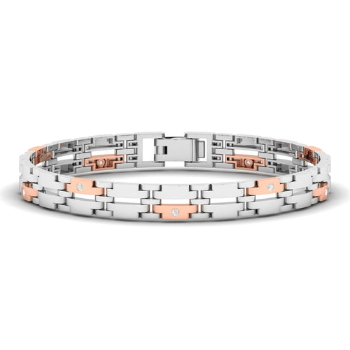 Aahan - 1/5 Ctw. Platinum Gold Men's Bracelet