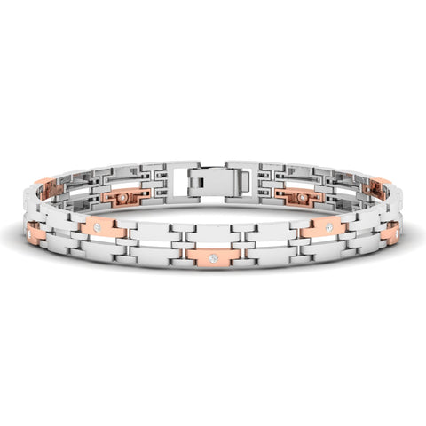 Aahan - 1/5 Ctw. Platinum Gold Men's Bracelet