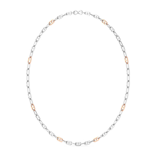Ivaan - Plain Platinum Gold Tab Men's Chain