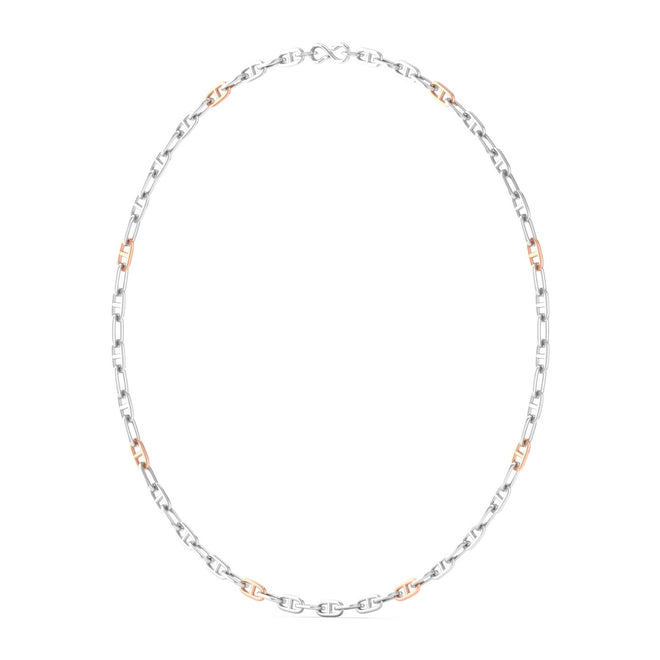 Ivaan - Plain Platinum Gold Tab Men's Chain