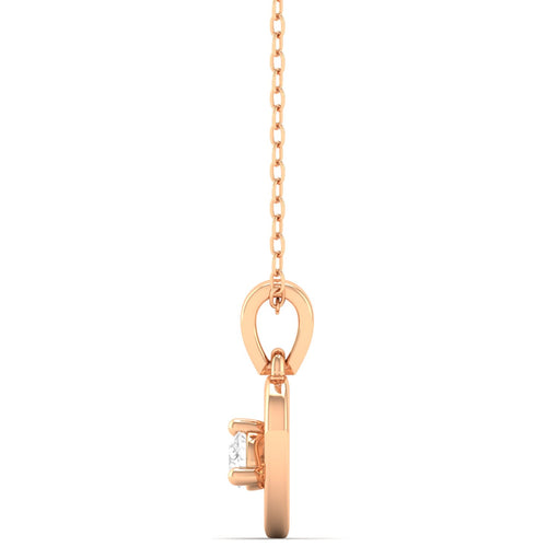 0.09Ct Round Diamond Heart Pendant 9k Solid Gold