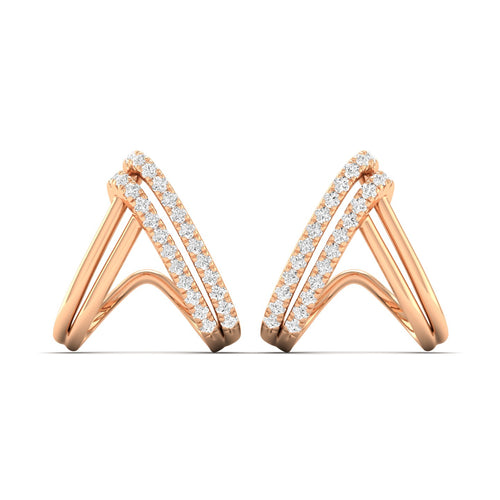 0.33Ct Diamond Fashion Stud Earrings 9k Solid Gold