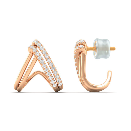 0.33Ct Diamond Fashion Stud Earrings 9k Solid Gold