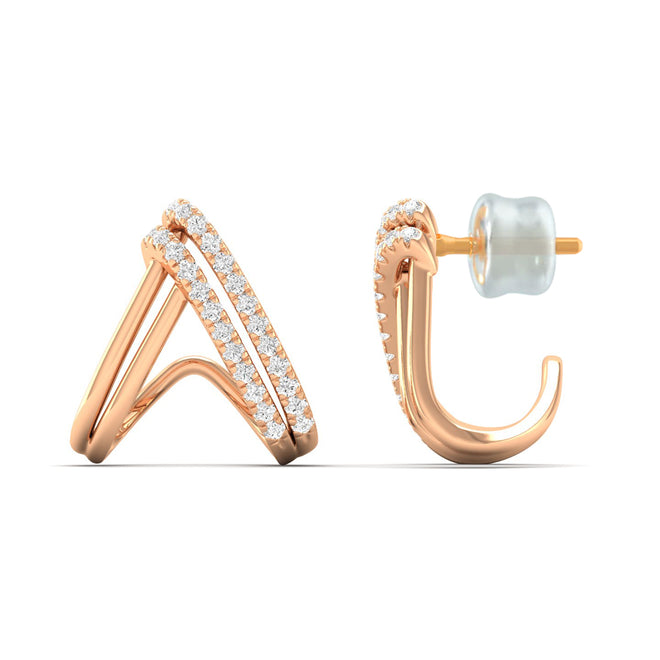 0.33Ct Diamond Fashion Stud Earrings 9k Solid Gold