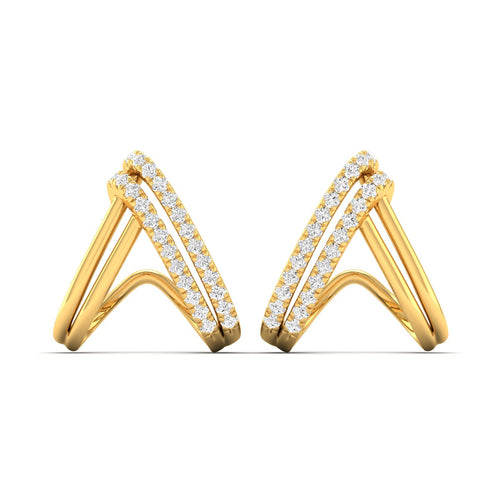0.33Ct Diamond Fashion Stud Earrings 9k Solid Gold