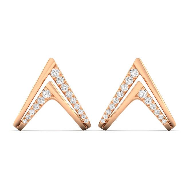 0.36 Ct Diamond Fashion Stud Earrings 9k Solid Gold