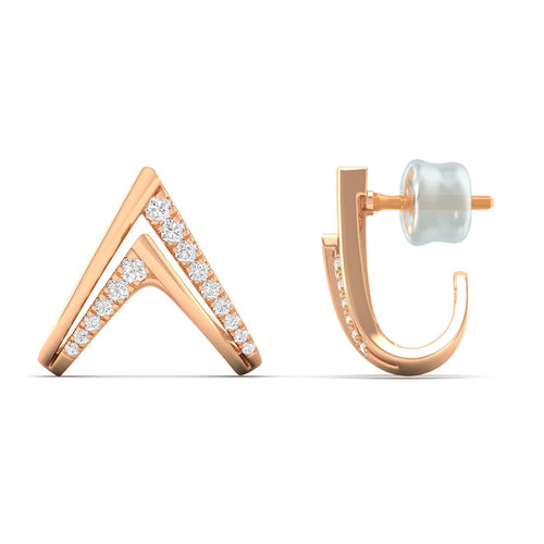 0.36 Ct Diamond Fashion Stud Earrings 9k Solid Gold