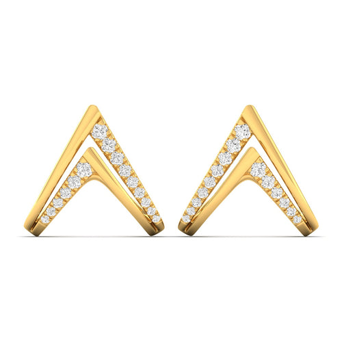 0.36 Ct Diamond Fashion Stud Earrings 9k Solid Gold