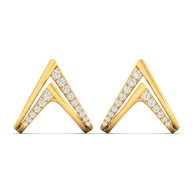 0.36 Ct Diamond Fashion Stud Earrings 9k Solid Gold