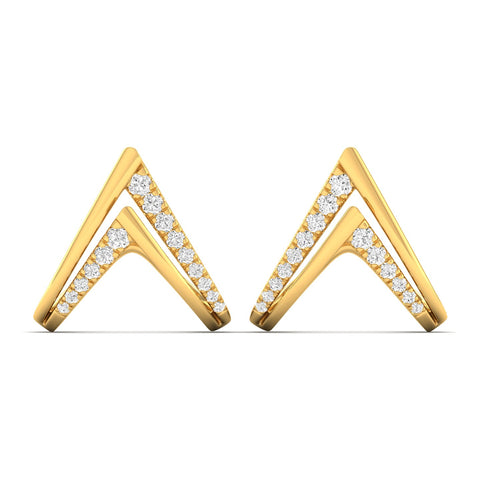 0.36 Ct Diamond Fashion Stud Earrings 9k Solid Gold