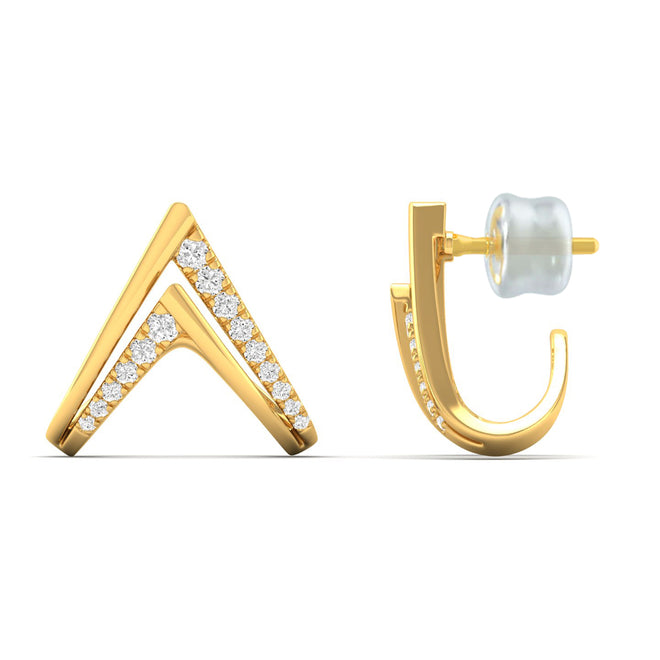 0.36 Ct Diamond Fashion Stud Earrings 9k Solid Gold