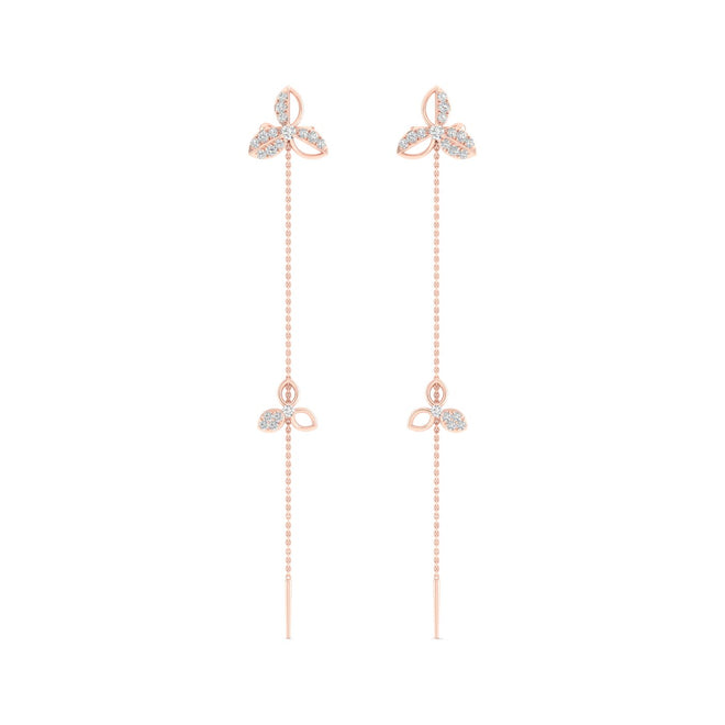 3/8 Ctw Iris Threader Fashion Earrings