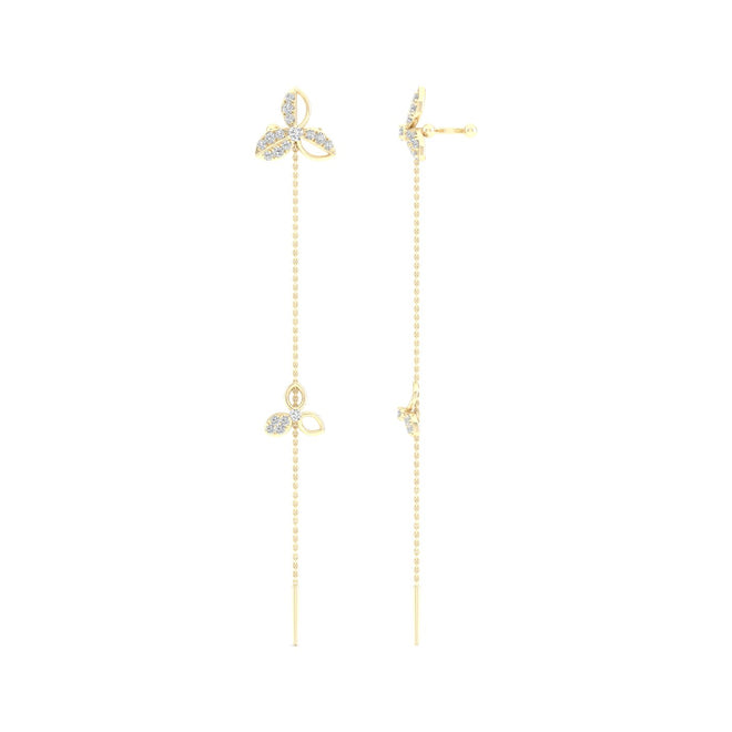 3/8 Ctw Iris Threader Fashion Earrings