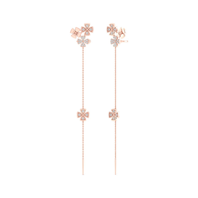 1/3 Cts Bouquet Threader Fashion Earrings