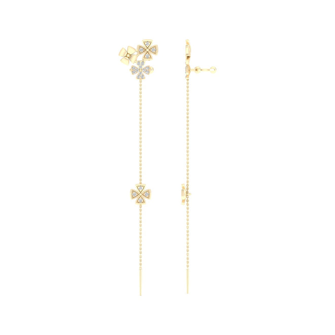 1/3 Cts Bouquet Threader Fashion Earrings