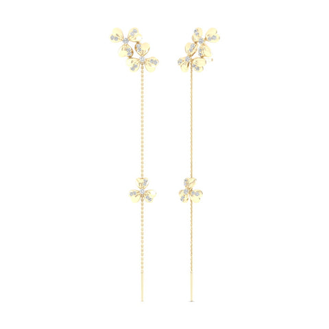 3/8 Ctw Trillium Threader Fashion Earrings