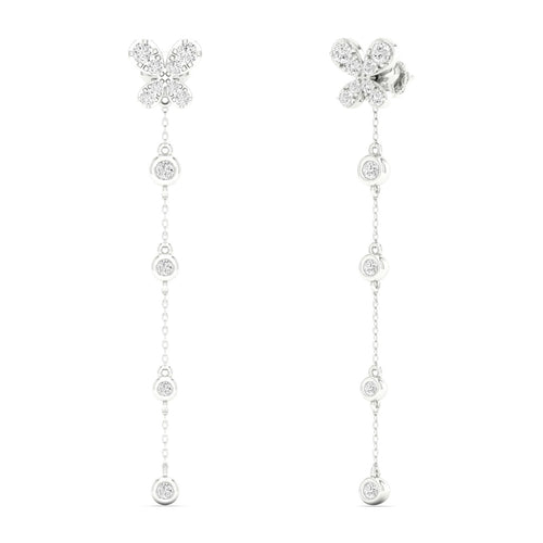 3/8 Cts Butterfly Threader Fashion Earrings