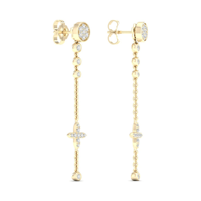 1/2 Cts Fleur Disc Threader Fashion Earrings