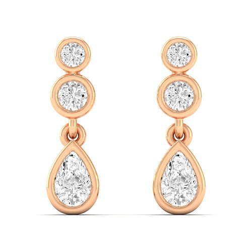 0.25 Ct Diamond Fashion Stud Earrings 9k Solid Gold