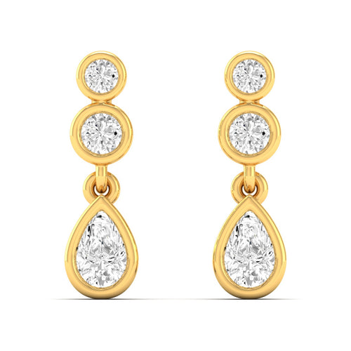 0.25 Ct Diamond Fashion Stud Earrings 9k Solid Gold