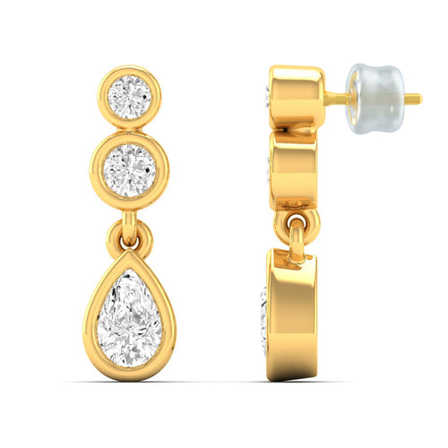 0.25 Ct Diamond Fashion Stud Earrings 9k Solid Gold