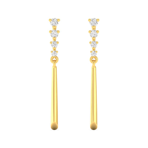 Fashion Stud Earrings 9k Solid Gold