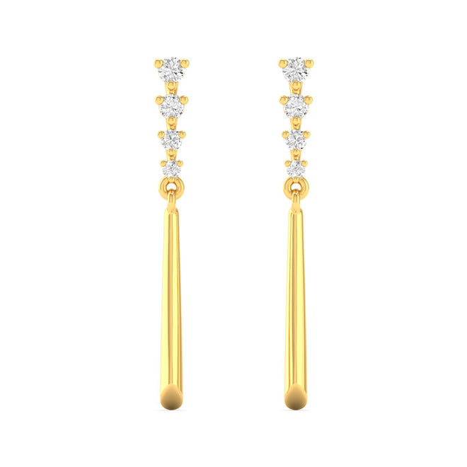 Fashion Stud Earrings 9k Solid Gold