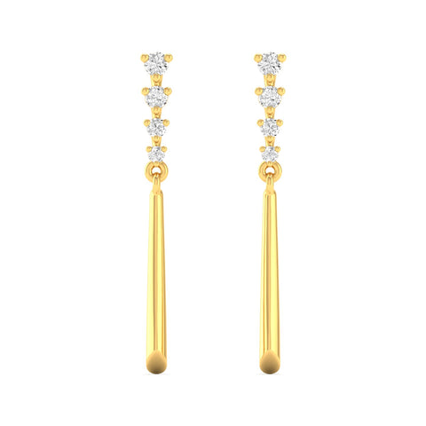 Fashion Stud Earrings 9k Solid Gold