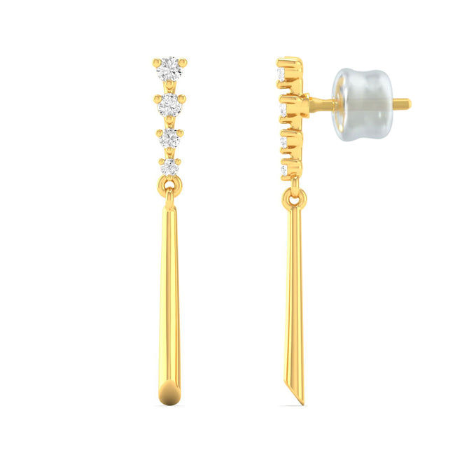Fashion Stud Earrings 9k Solid Gold
