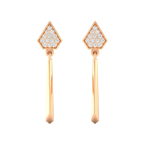 0.13 Ct Diamond Fashion Drop Earrings 9k Solid Gold