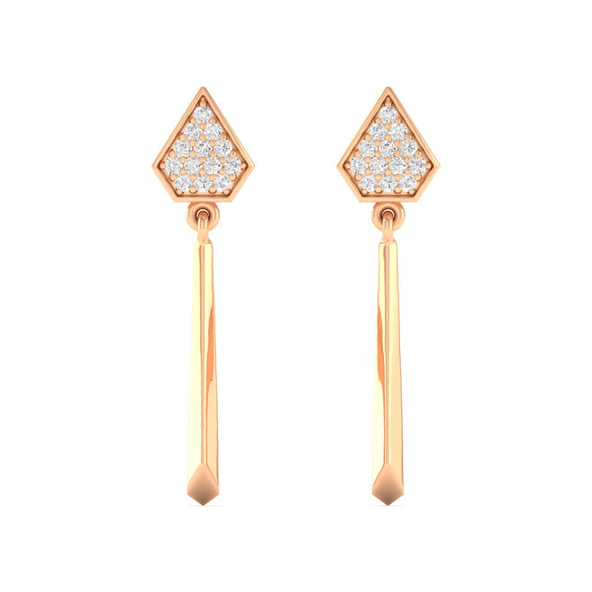 0.13 Ct Diamond Fashion Drop Earrings 9k Solid Gold