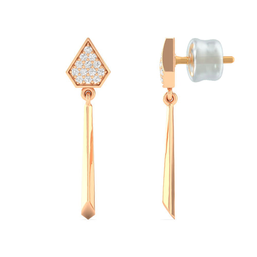 0.13 Ct Diamond Fashion Drop Earrings 9k Solid Gold