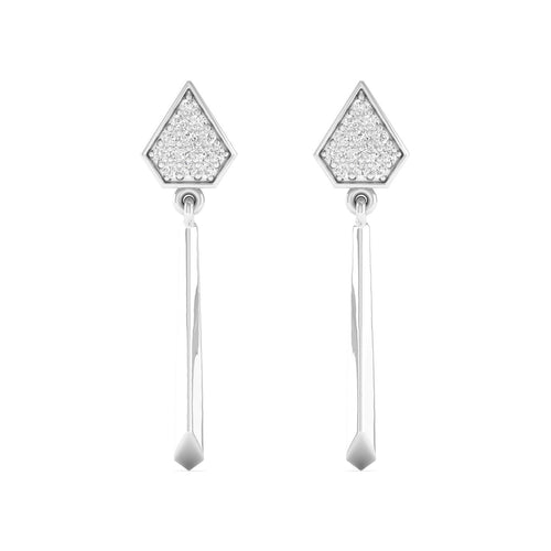 0.13 Ct Diamond Fashion Drop Earrings 9k Solid Gold