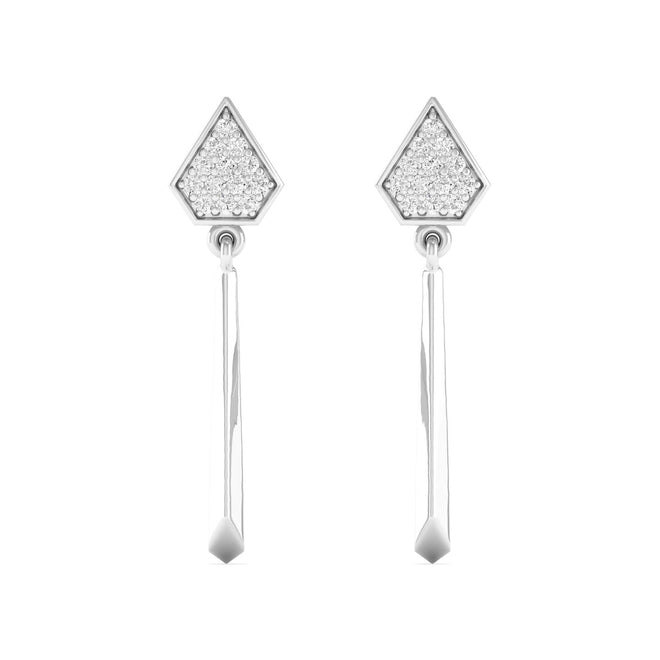 0.13 Ct Diamond Fashion Drop Earrings 9k Solid Gold