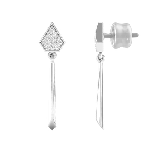 0.13 Ct Diamond Fashion Drop Earrings 9k Solid Gold