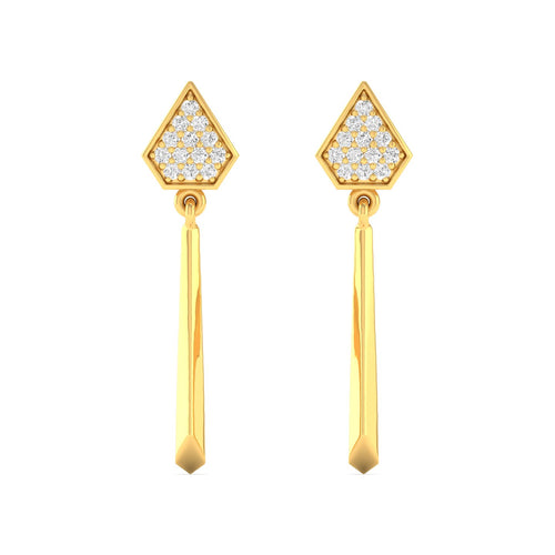 0.13 Ct Diamond Fashion Drop Earrings 9k Solid Gold