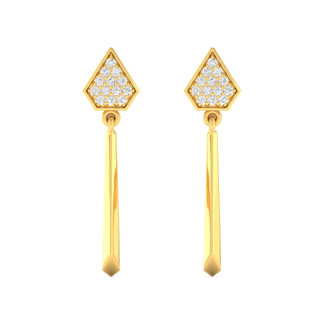 0.13 Ct Diamond Fashion Drop Earrings 9k Solid Gold