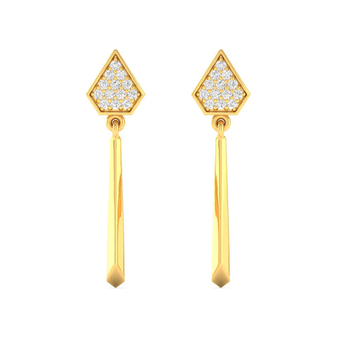 0.13 Ct Diamond Fashion Drop Earrings 9k Solid Gold