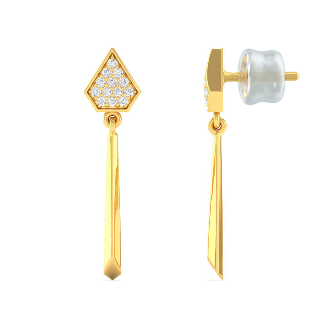 0.13 Ct Diamond Fashion Drop Earrings 9k Solid Gold