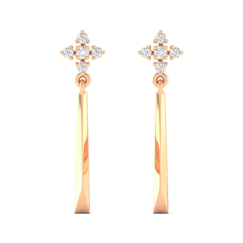 0.10 Ct Diamond Fashion Drop Earrings 9k Solid Gold