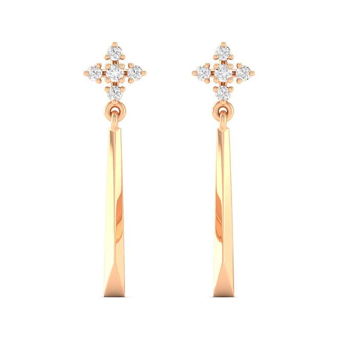 0.10 Ct Diamond Fashion Drop Earrings 9k Solid Gold