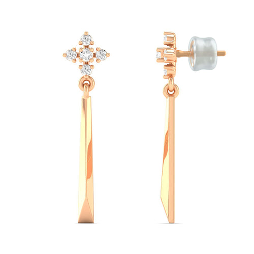 0.10 Ct Diamond Fashion Drop Earrings 9k Solid Gold