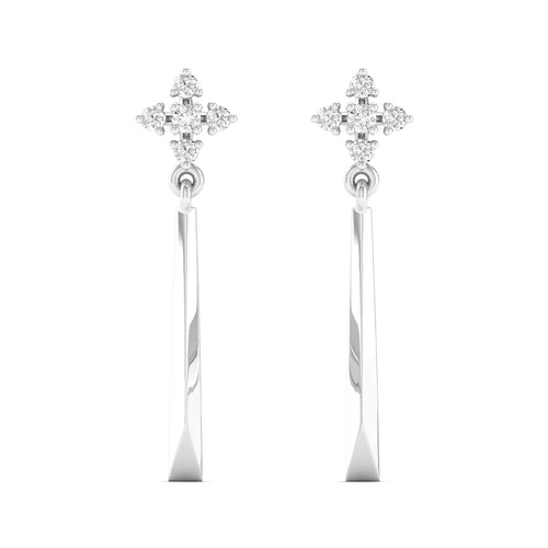 0.10 Ct Diamond Fashion Drop Earrings 9k Solid Gold