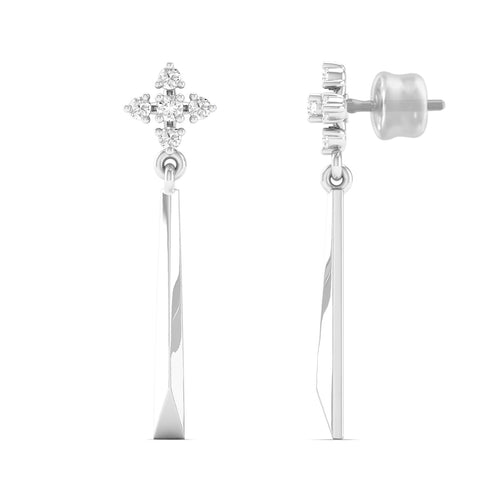 0.10 Ct Diamond Fashion Drop Earrings 9k Solid Gold