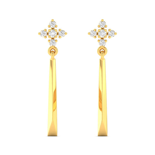 0.10 Ct Diamond Fashion Drop Earrings 9k Solid Gold