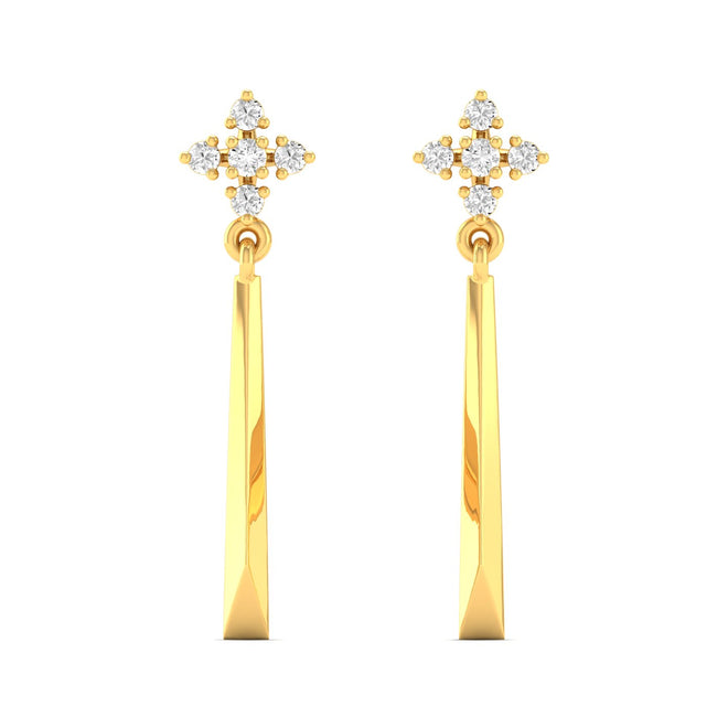 0.10 Ct Diamond Fashion Drop Earrings 9k Solid Gold